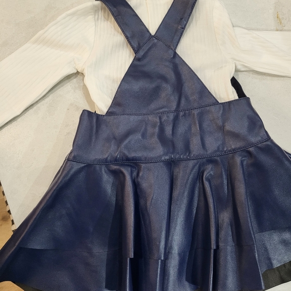 Mayoral 12mo Faux Leather Navy Dress - Picture 2 of 5